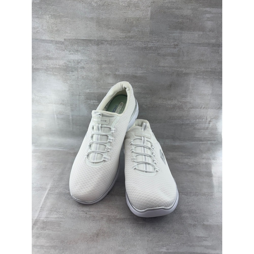 Skechers Summits Quick Getaway White Silver Wide Fit Sneakers 12980W Women 8.5